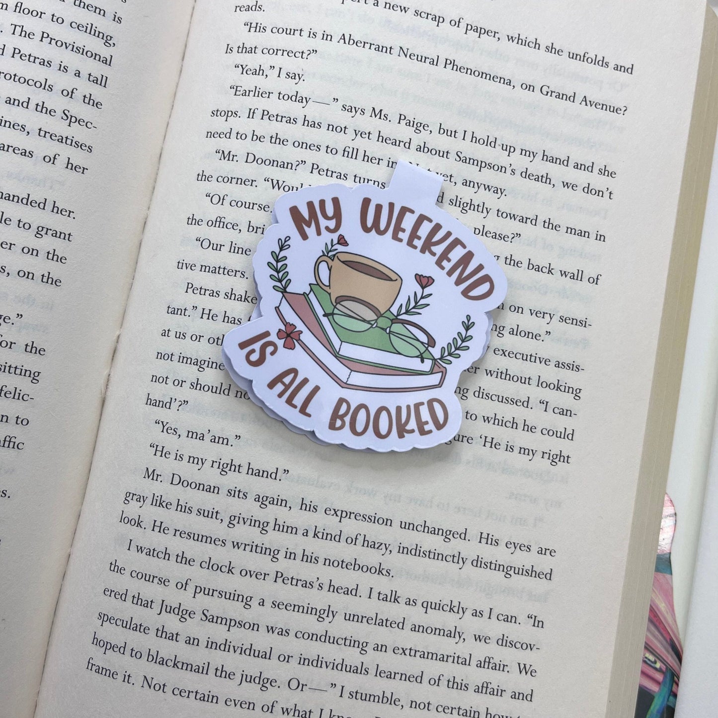 My Weekend Is Booked Magnetic Bookmark