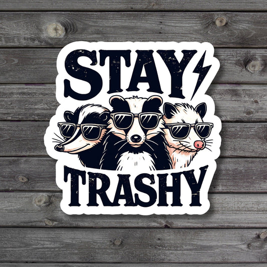 Stay Trashy Sticker - The Glam Thangz