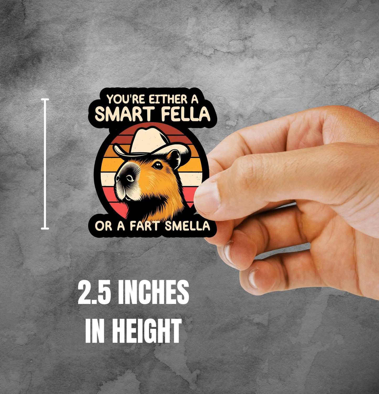 Are You A Smart Fella Or Fart Smella Capybara Sticker