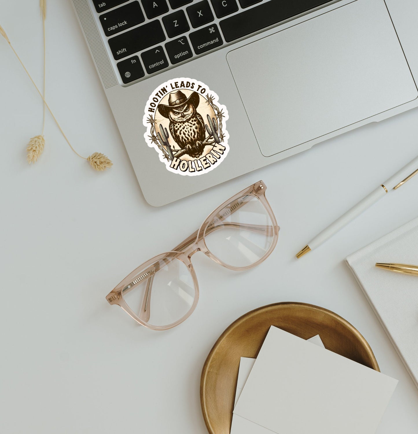 Hootin' Leads to Hollerin' Owl Sticker