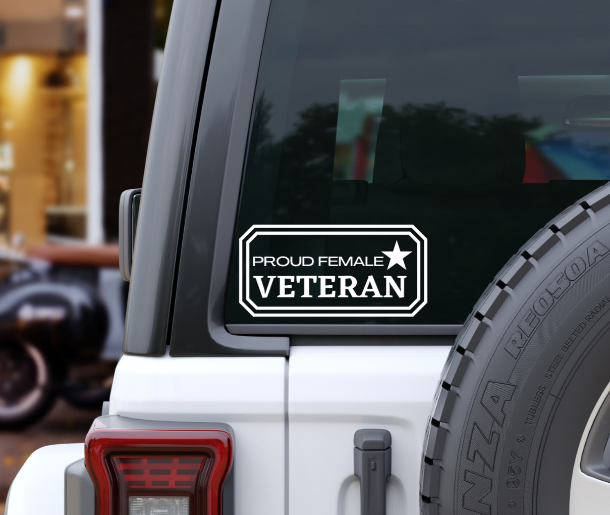 Proud Female Veteran Car Decal
