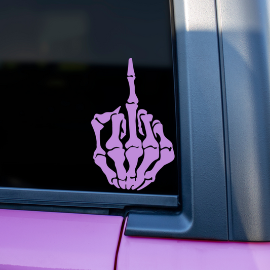 skeleton middle finger decal