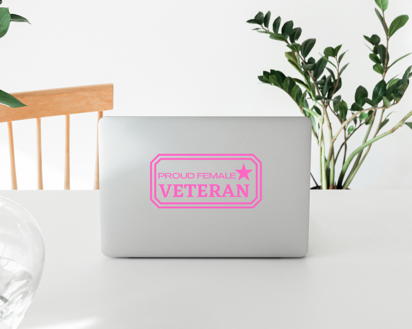 Proud Female Veteran Car Decal