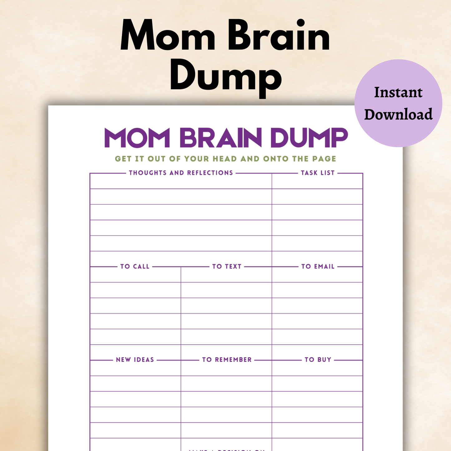 Mom Brain Dump