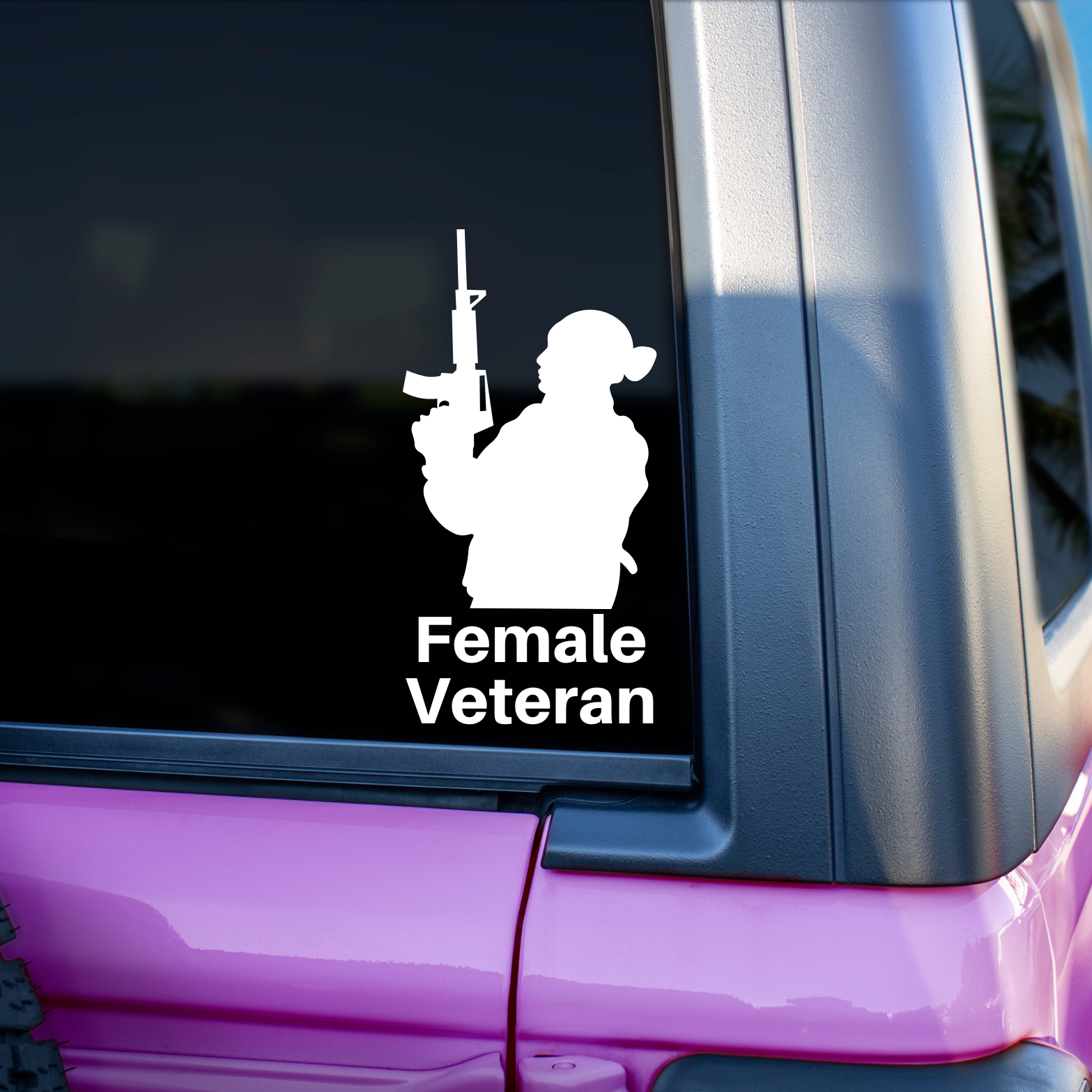 Female Veteran Car Decal - The Glam Thangz