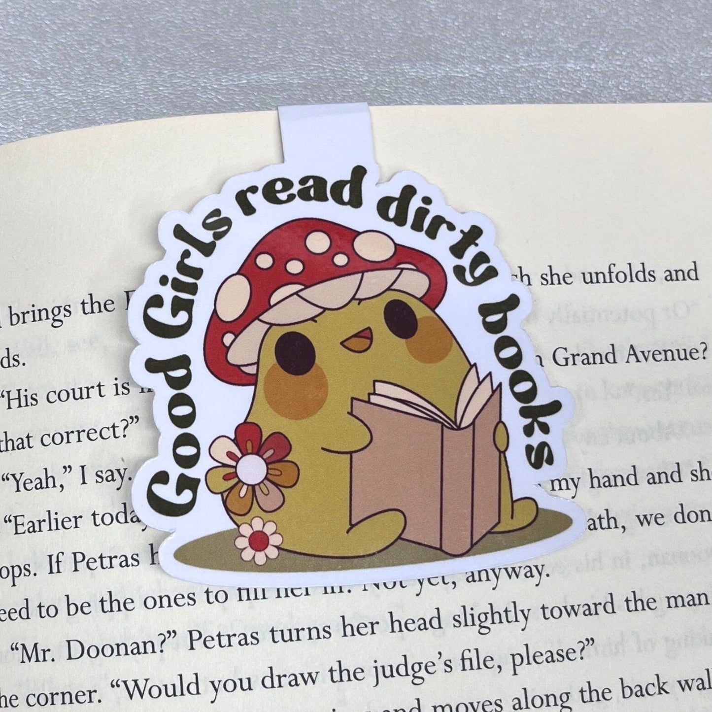 Good Girls Read Dirty Books Magnetic Bookmark cute frog reading a book