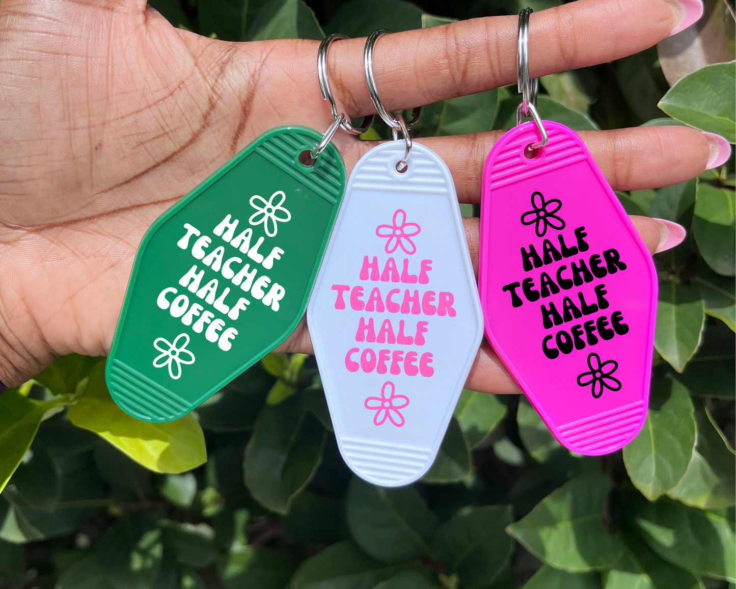 Half Teacher Half Coffee Keychain - The Glam Thangz