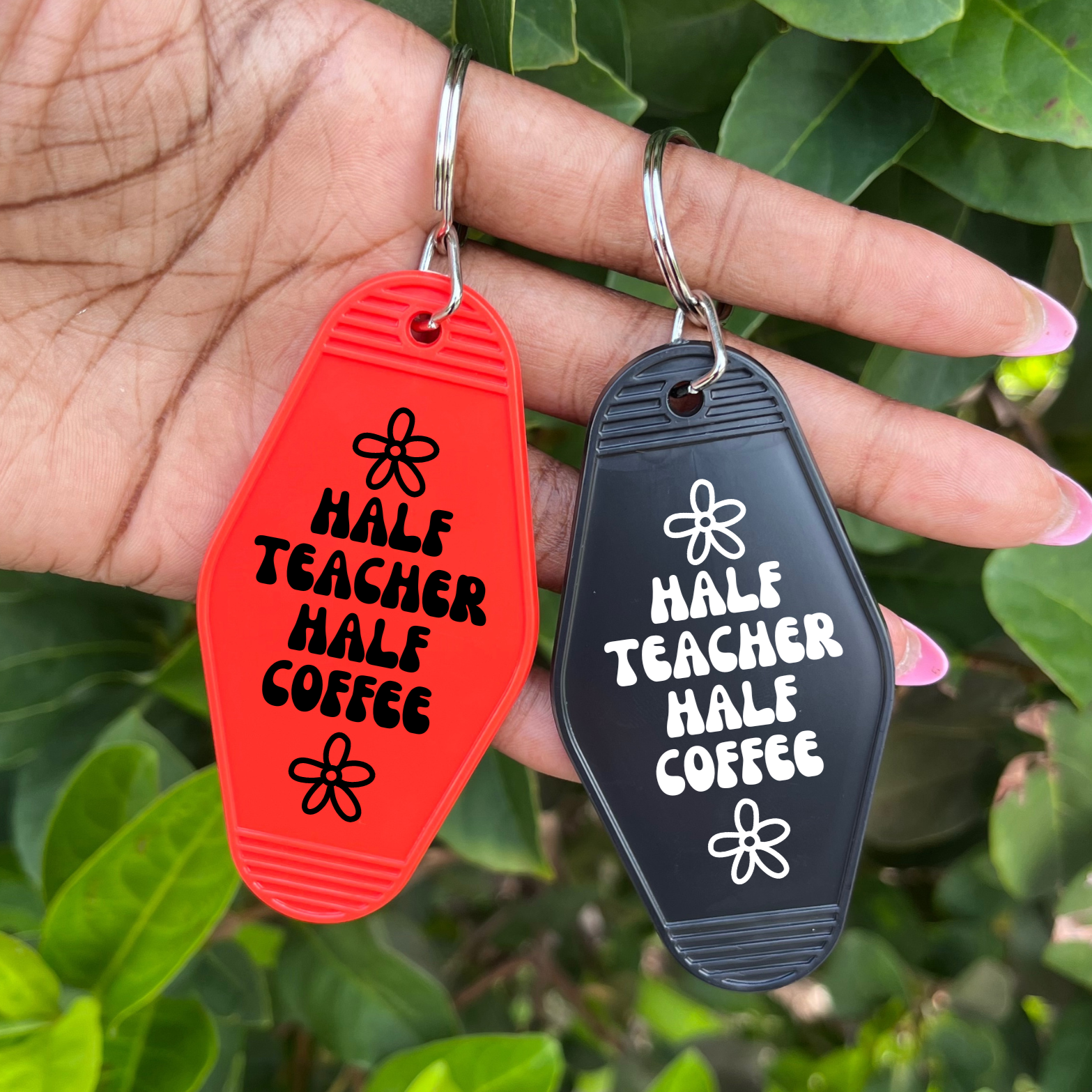 Half Teacher Half Coffee Keychain - The Glam Thangz