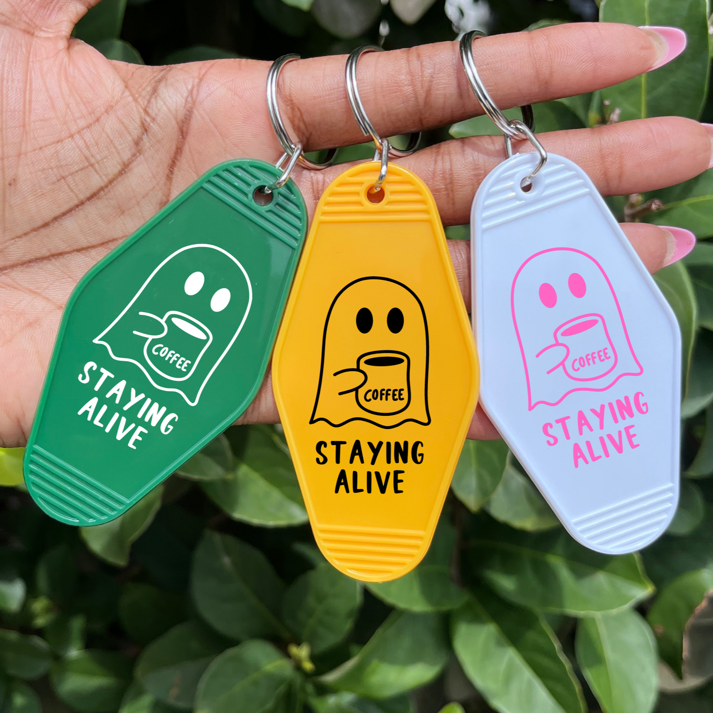 Funny Ghost Coffee Keychain - The Glam Thangz