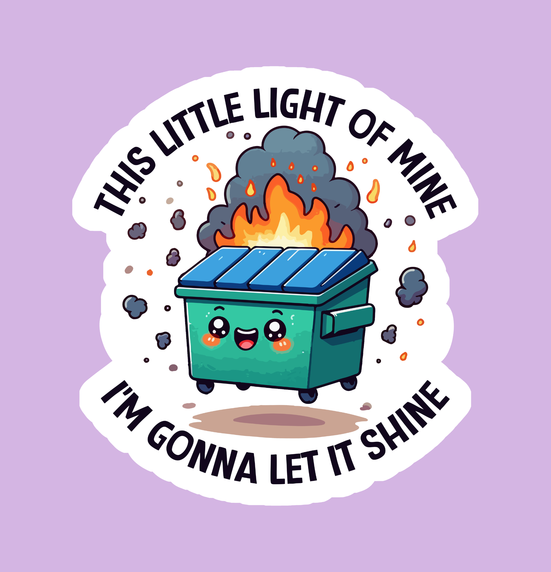 Dumpster Fire Sticker - The Glam Thangz