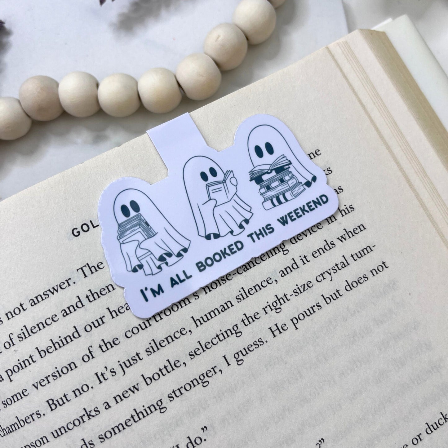 Ghost I'm All Booked Magnetic Bookmark