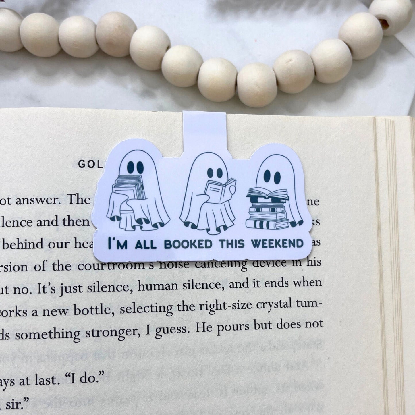 Ghost I'm All Booked Magnetic Bookmark