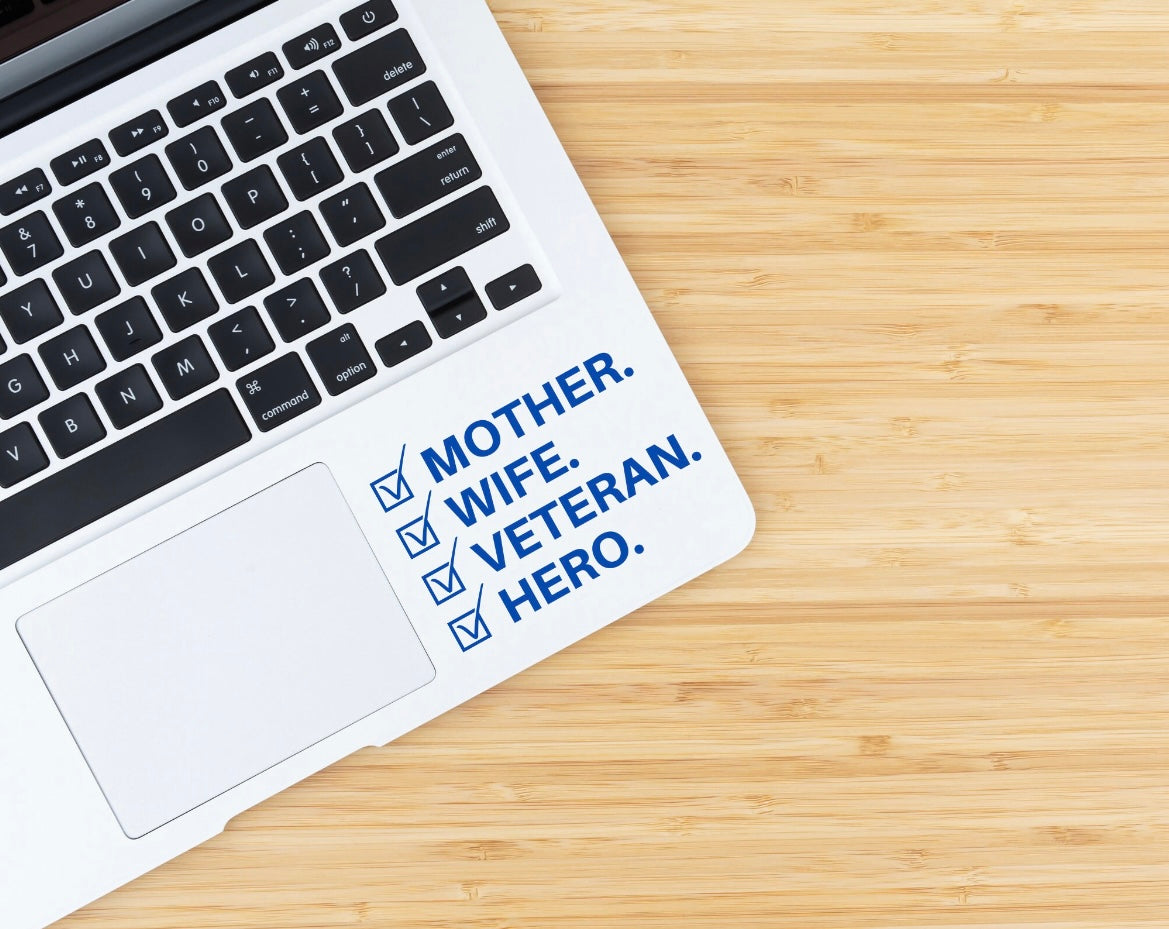 Mother Wife Veteran Hero Laptop Decal