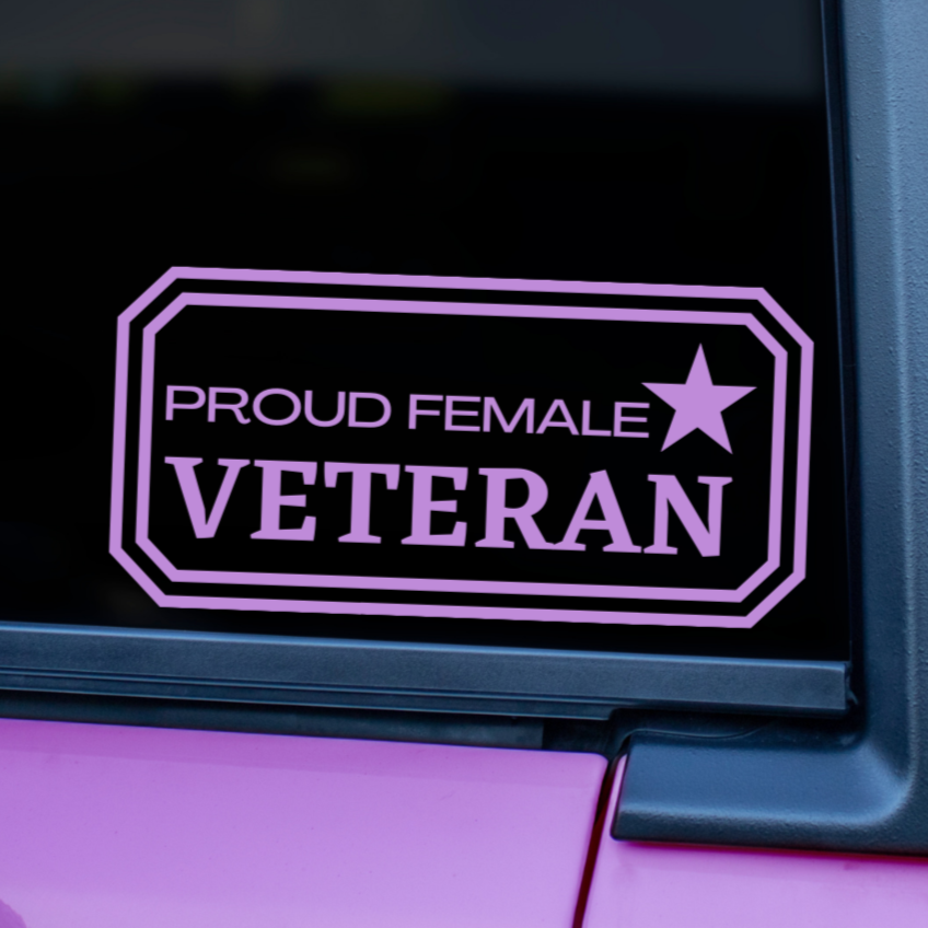 Proud Female Veteran Car Decal