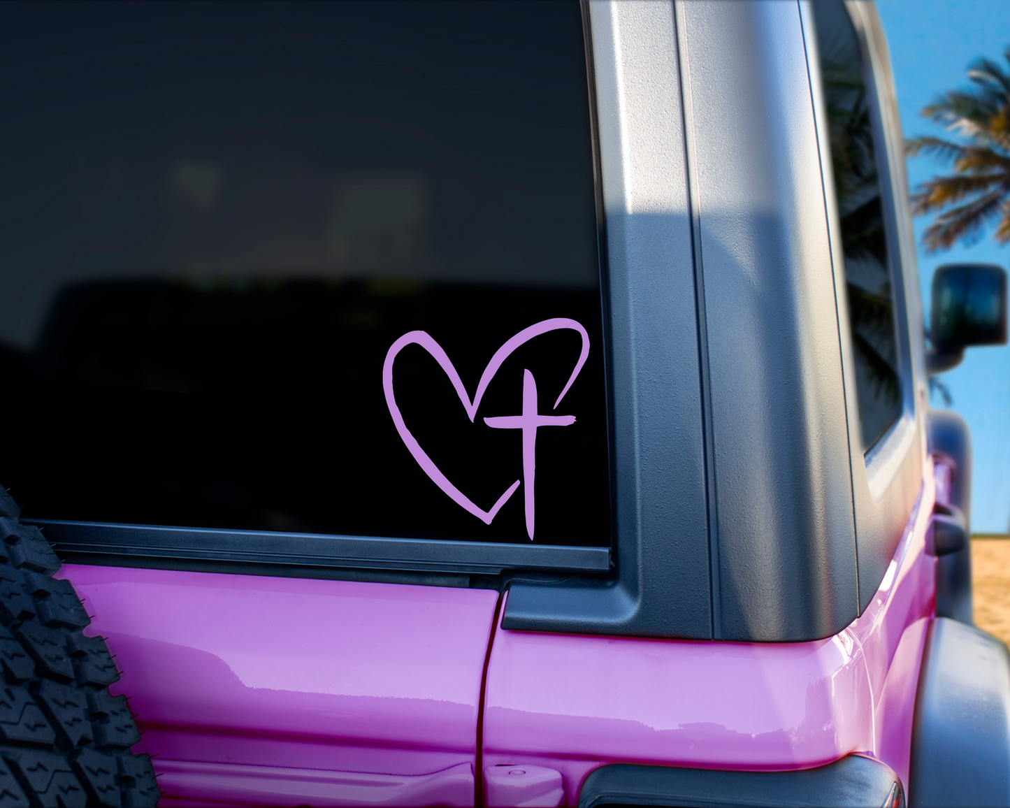 Heart with Cross Decal - The Glam Thangz