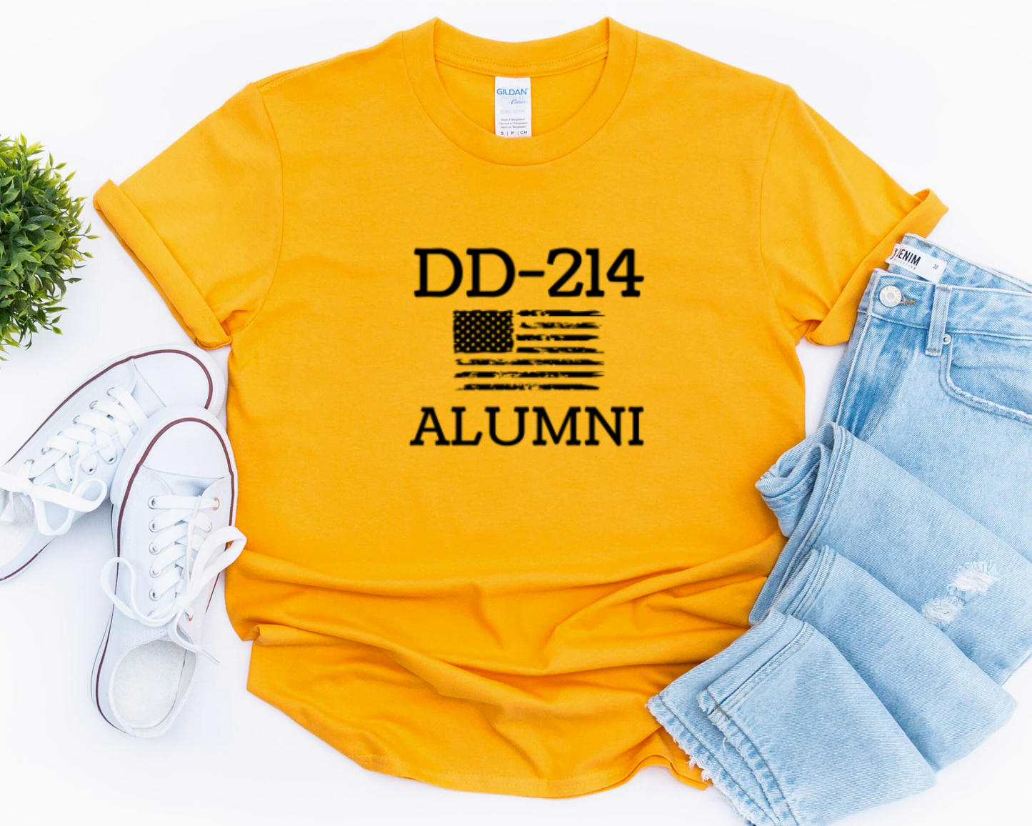 yellow DD-214 Alumni T-shirt