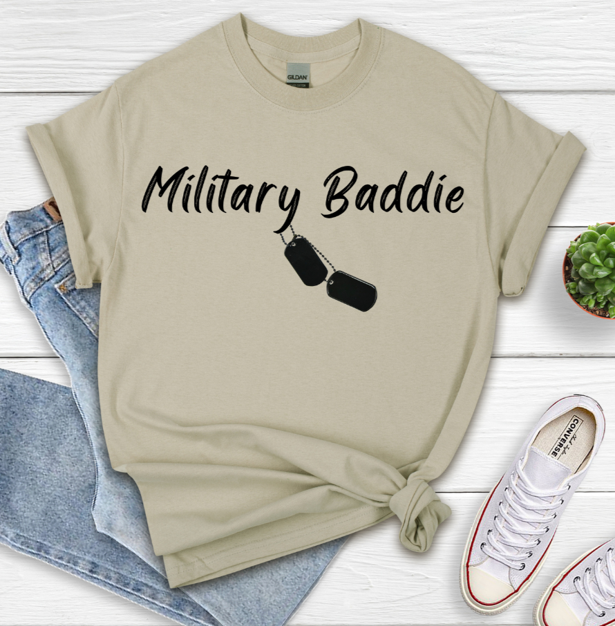 military baddie t-shirt for female veterans
