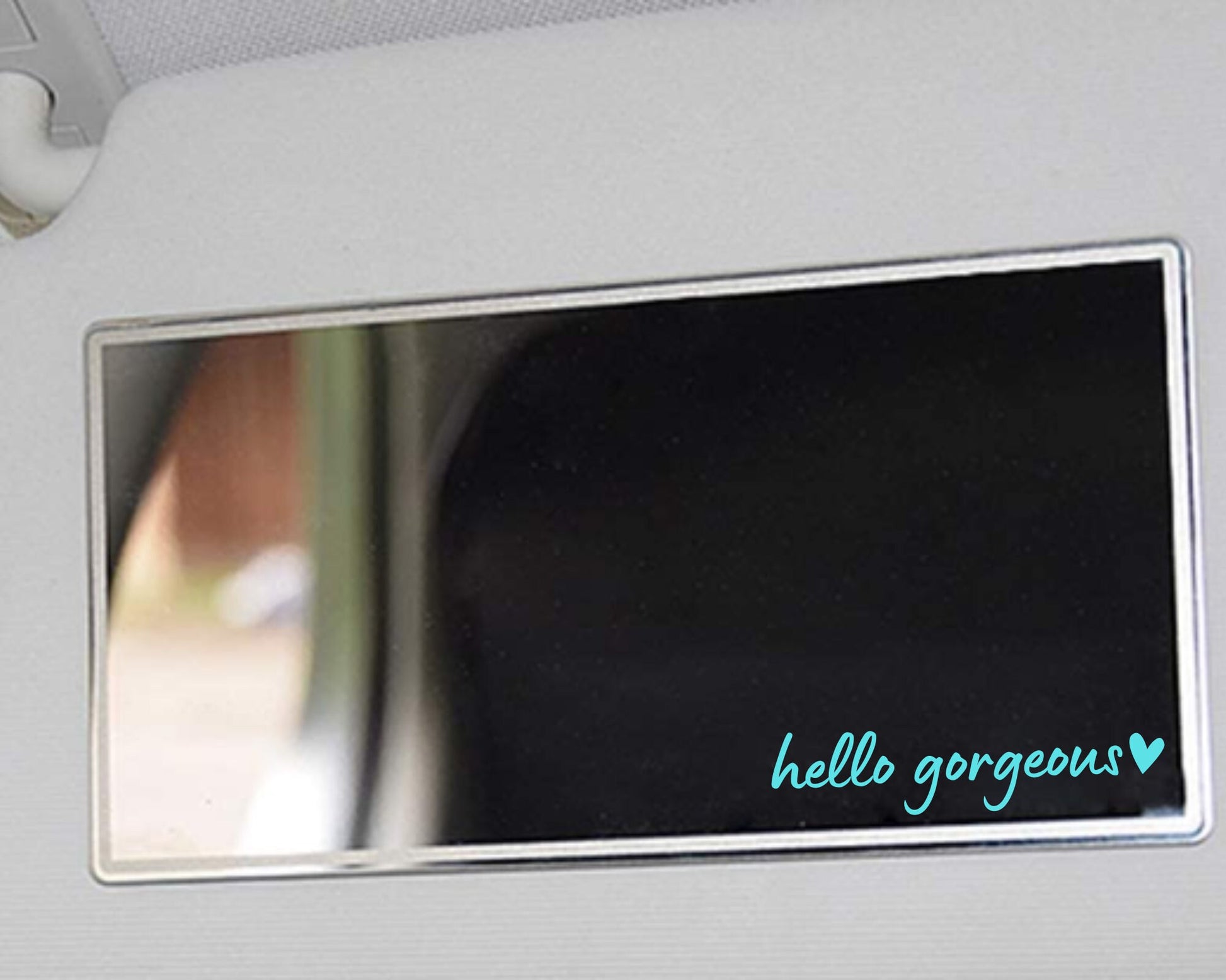 Hello Gorgeous Mirror Decal, Rearview Mirror Car Decals For Women, Positive Energy Vinyl Decal, Affirmation Car Mirror Decal, Car Sticker - The Glam Thangz