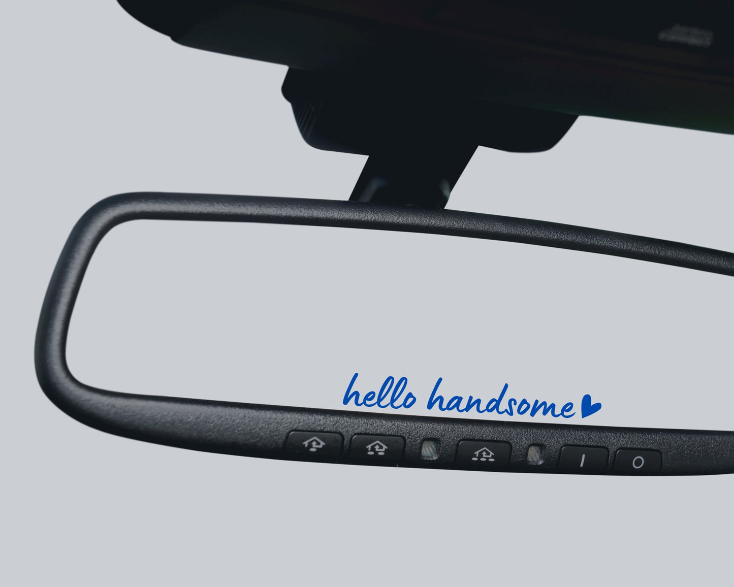 Hello Handsome Car Mirror Decal, Rear View Mirror Decal, Boyfriend Gift, Affirmation Mirror Sticker, Car Decals For Men, Positive Car Decals - The Glam Thangz