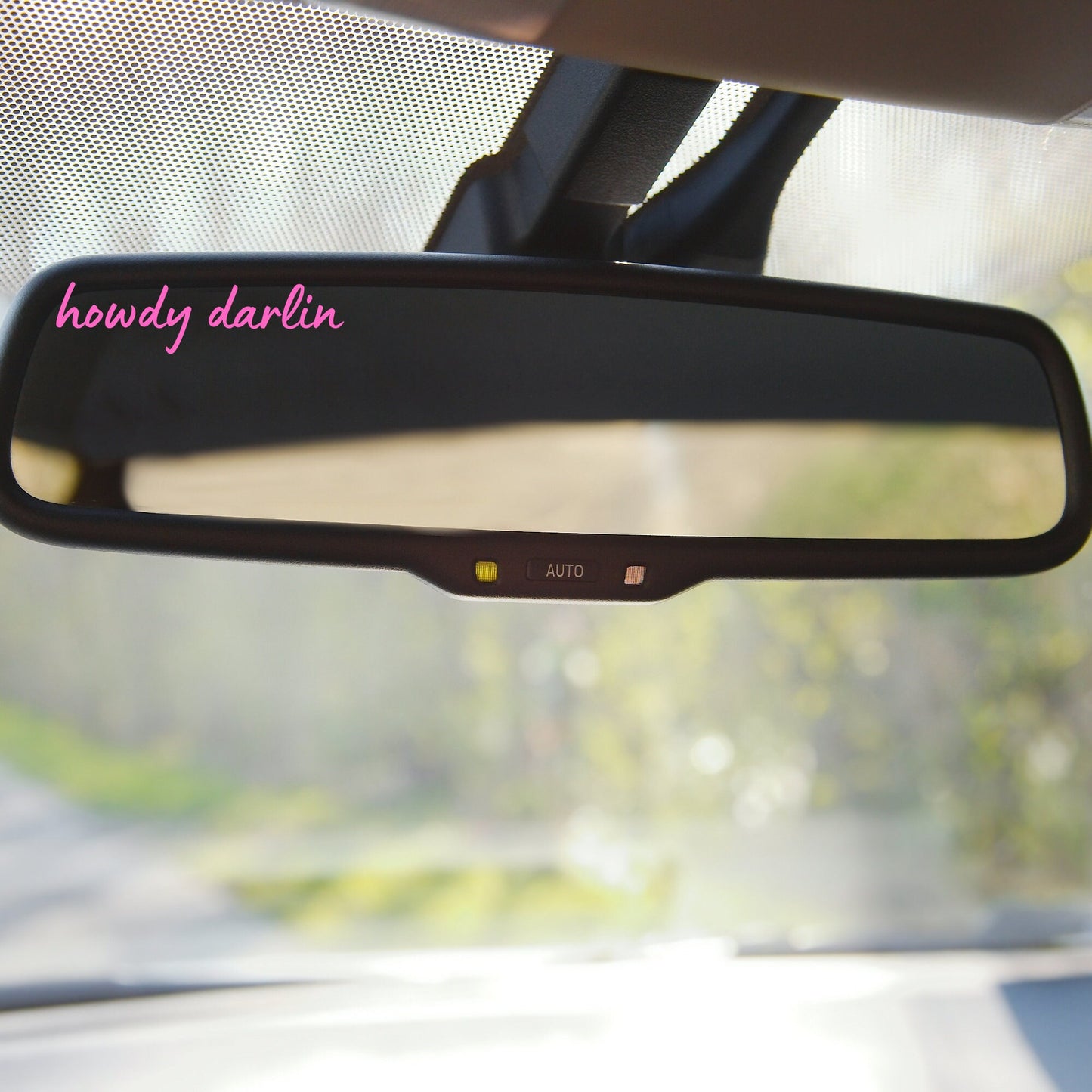 Howdy Darlin Car Mirror Decal, Western Rearview Mirror Decal, Ranch Cowgirl Vinyl Decal, Positive Affirmation Car Decal - The Glam Thangz